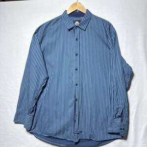 English Laundry Men's Blue Striped Long Sleeve FLIP CUFF BU Shirt XL